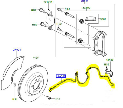 WIRE – BRAKE PAD WEAR WARNING FRONT LR122455