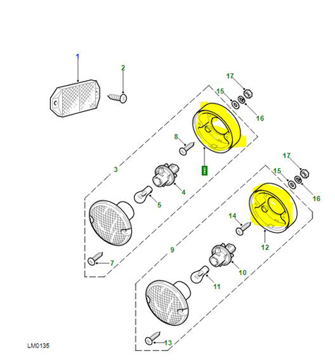 PLINTH REAR FOG AND REVERSE LAMP  AMR3850