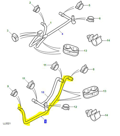 TUYAU ENTRÉE CHAUFFAGE TD5 AWR6234