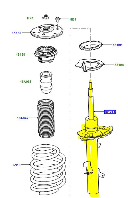 FRONT SHOCK ABSORBER RIGHT HAND FREELANDER 2 LR031667