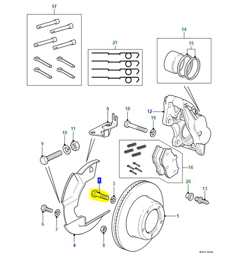 BOLT M10 BRAKE DISC TO COVER LR082331