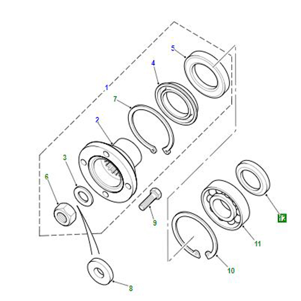 ENTRETOISE BOÎTE DE TRANSFERT LT230 BRIDE AVANT FRC5439