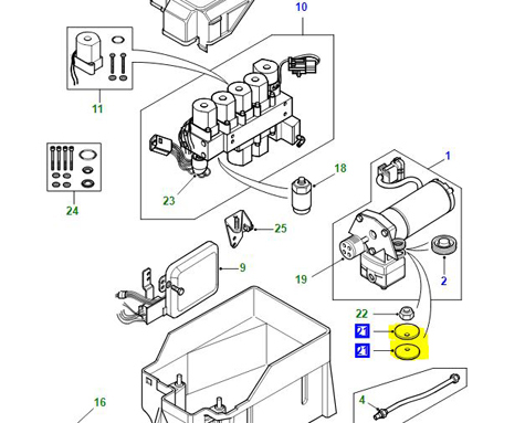 COMPRESSEUR DE SUSPENSION PNEUMATIQUE POUR LAVEUSE RVL100030