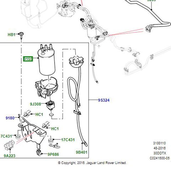 FUEL FILTER 3L  LR041978