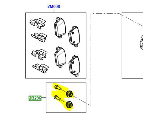 BRAKE CALIPER PIN KIT REAR F/L  LR004941