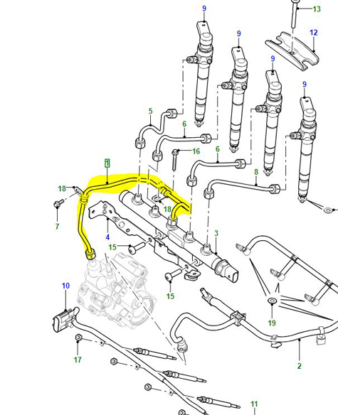 TUYAU D’INJECTEUR 2.2L PUMA LR094764