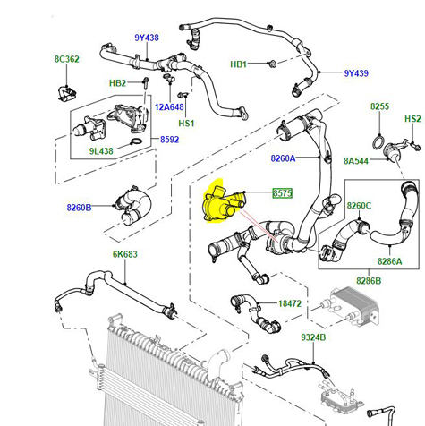 THERMOSTAT 3.0L LR033675