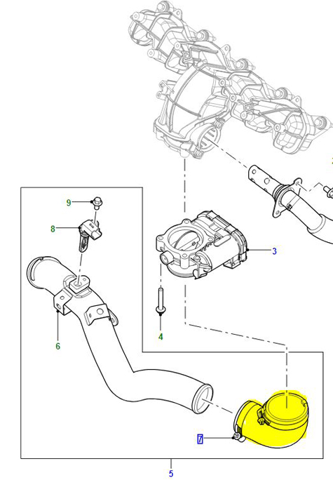 HOSE CONNECTION AIR INLET LR067644