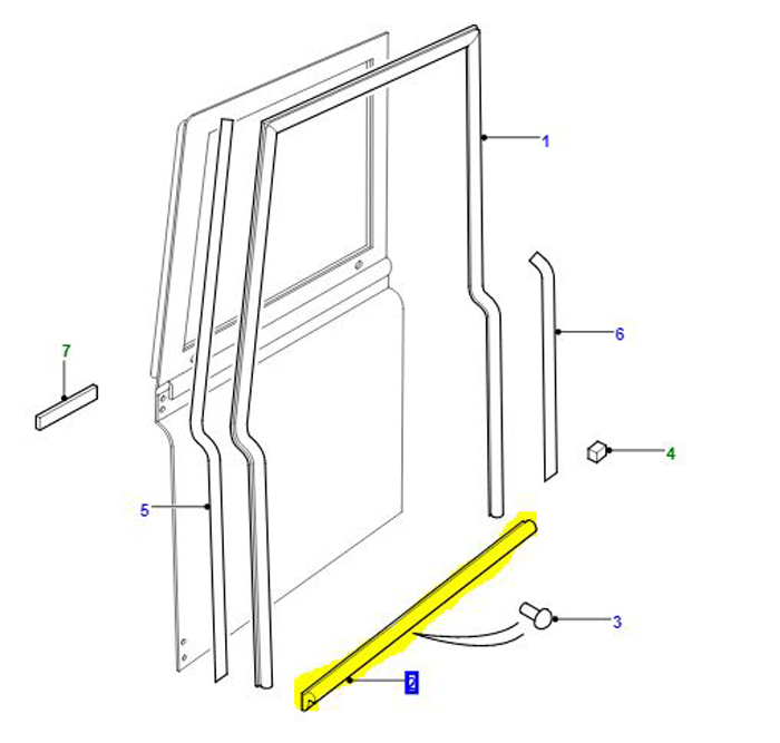 Pair Of Front Door Bottom Seals For Land Rover Defender (up To LA933876) – MWC6130