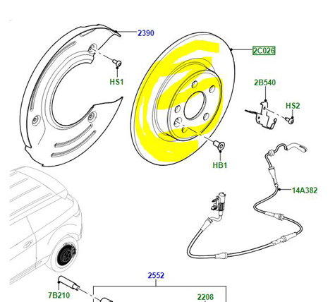 BRAKE DISC REAR 317MM EVOQUE   LR072016