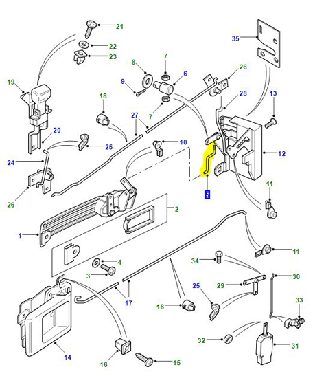 LIEN DE SERRURE DE PORTE RH DEFENDER MWC5002