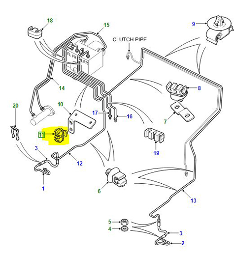 BRAKE PIPE CLIP 2 HOLES NTC9531