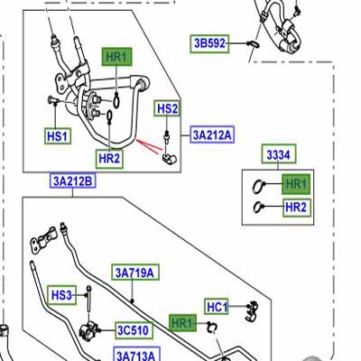 O RING AIR CONDITIONING AND POWER STEERING GREEN LR009346