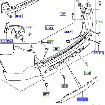 BUMPER COVER TOW EYE COVER – DARK TECHNO SILVER LR061297