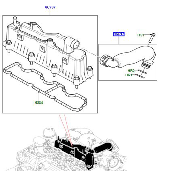 HOSE ENGINE VENTILATION LR077852