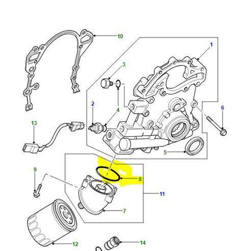 O RING OIL FILTER HOUSING ERR7308