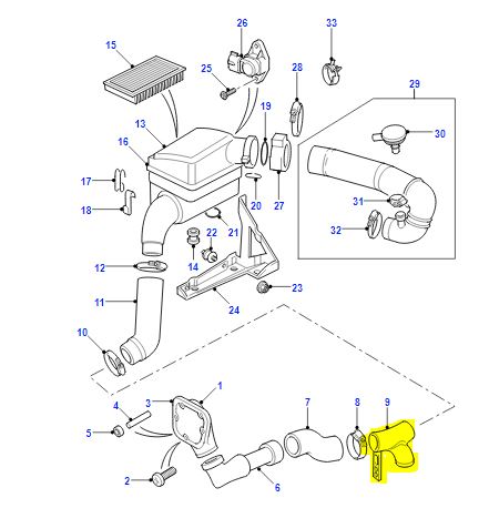 SOUPAPE DE VIDANGE ET SUPPORT TDI ET TD5 ESR3162