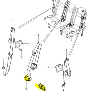 BUCKLE REAR SEAT BELTS EVL501100PMA