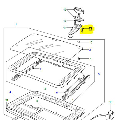 SCREW SUN ROOF HANDLE EYP10036L