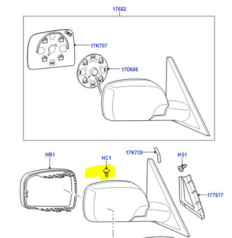 SCREW REAR VIEW MIRROR EZM000020