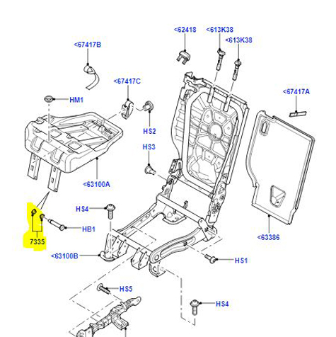 BUSH REAR SEAT FRAME HZT500030