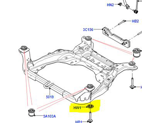 WASHER FRONT CROSSMEMBER LR000475