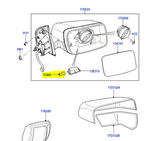 BULB REAR VIEW MIRROR LR003277