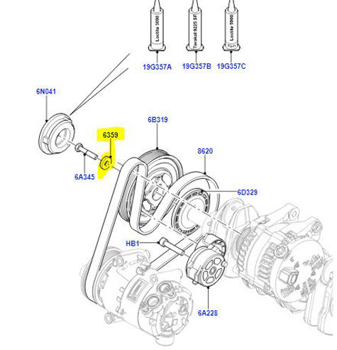 SPACER INSULATOR TO CRANKSHAFT PULLEY LR013188