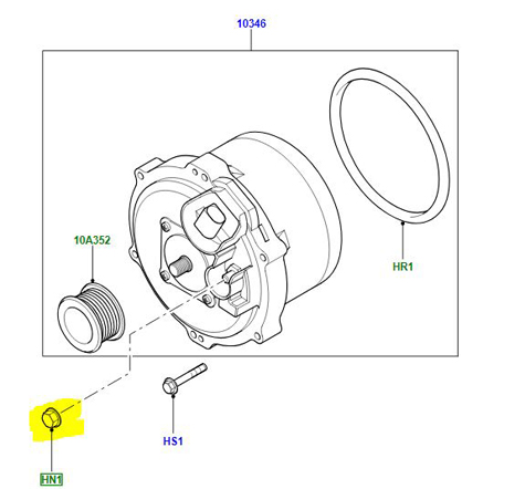 NUT ALTERNATOR MOUNTING YYH000140