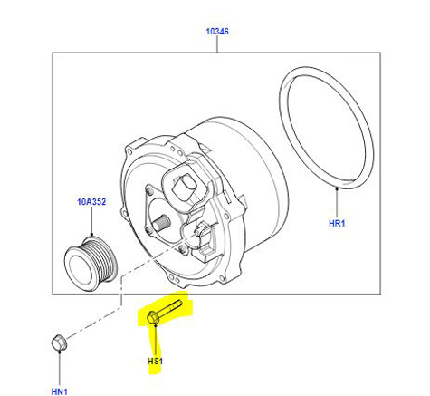 BOLT ALTERNATOR MOUNTING M6 X 35 YYP000150