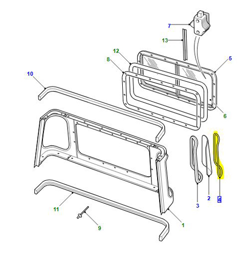 FILLER STRIP REAR QUARTER 4MM CHB500040