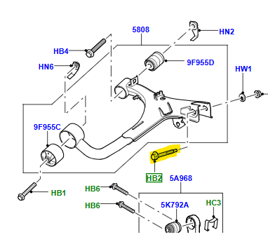 BOLT REAR SUSPENSION ARM RYG000384